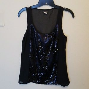 Sequin tank, see through back